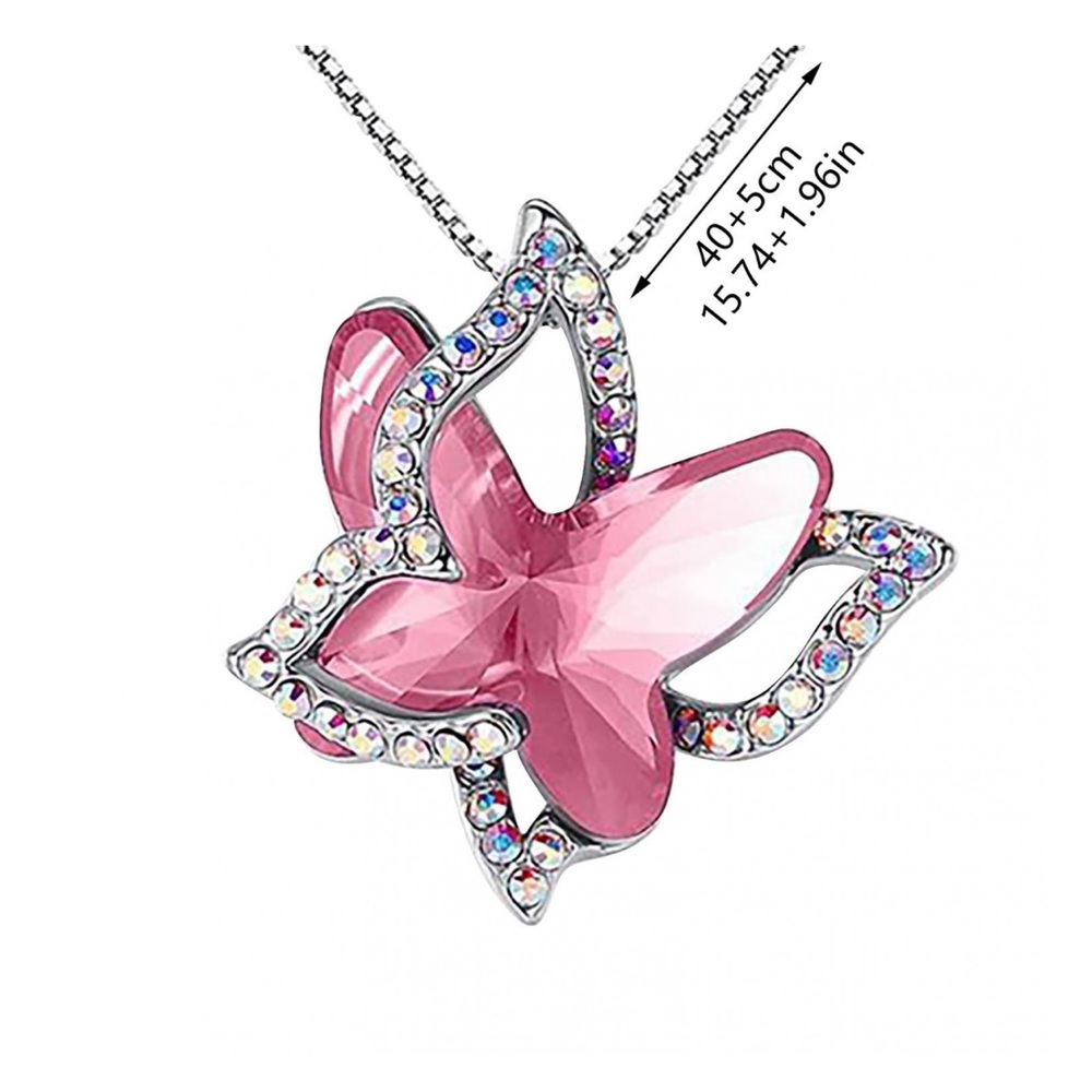 Jovati Fashion Jewelry for Women Butterfly Crystal Necklace
